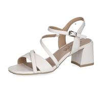 CAPRICE Donna sandalo con tacco in pelle, Bianco (WHITE NAPPA), 39 EU