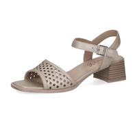 CAPRICE Donna sandalo con tacco in pelle, Grigio (STONE PERLATO), 42 EU