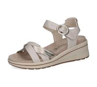 CAPRICE Donna sandalo con zeppa in pelle, Bianco (OFFW PERL COM), 39 EU