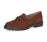 Caprice Mocassini da Donna in Pelle con Fibbia Decorativa, Marrone (Cognac Suede), 38 EU