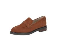 CAPRICE Mocassini da Donna in Pelle con Tacco a Blocco, Marrone (Cognac Suede), 37,5 EU
