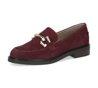Caprice Mocassini da Donna in Pelle con Tacco a Blocco, Rosso (Bordeaux Suede), 39 EU