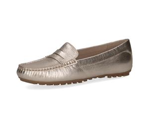 Caprice Mocassini da Donna in Pelle Eleganti, Metallico (Platin Metal.), 36 EU