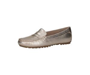Caprice Mocassini da Donna in Pelle Eleganti, Metallico (Platin Metal.), 42 EU