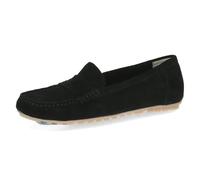 CAPRICE Mocassino da donna piatto, Nero (BLK DEER SUEDE), 37 EU