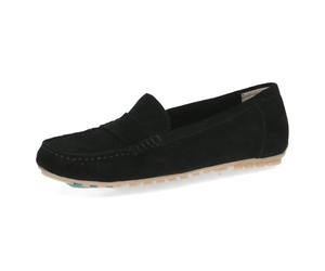 CAPRICE Mocassino da donna piatto, Nero (BLK DEER SUEDE), 41 EU