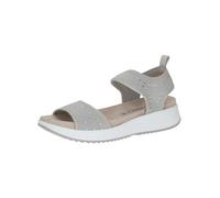 CAPRICE Sandali bassi da donna a infilare con dettagli glitter, Grigio (Lt Grey Knit), 36 EU