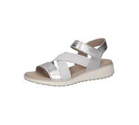 CAPRICE Sandali bassi da donna con chiusura a strappo elastici, Argento (Silver Metal.), 36 EU