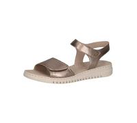 CAPRICE Sandali bassi da donna in pelle comodi, Beige (Taupe Metallic), 37 EU