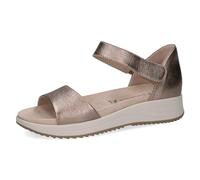 CAPRICE Sandali bassi da donna in pelle comodi, Beige (Taupe Metallic), 39 EU