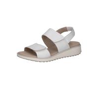 CAPRICE Sandali bassi da donna in pelle comodi, Bianco (White Nappa), 40 EU