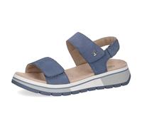 CAPRICE Sandali bassi da donna in pelle comodi, Blu (Jeans Nubuc), 37 EU