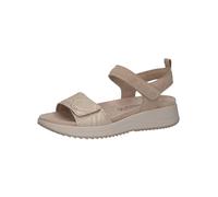 CAPRICE Sandali bassi da donna in pelle con chiusura a strappo, Beige (Sand Comb), 42 EU