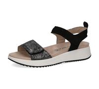 CAPRICE Sandali bassi da donna in pelle con chiusura a strappo, Nero (Black Comb), 37 EU