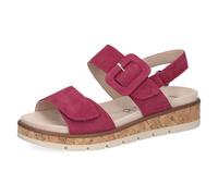 CAPRICE Sandali bassi da donna in pelle con plateau, Lilla (Fuchsia Suede), 39 EU