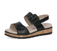 CAPRICE Sandali bassi da donna in pelle con plateau, Nero (Black Nappa), 42 EU