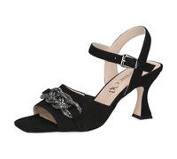 CAPRICE Sandali con tacco da donna in pelle con cinturino, Nero (Black Suede), 39 EU