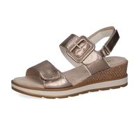 CAPRICE Sandali con tacco da donna in pelle con plantare, Beige (Taupe Metallic), 37 EU