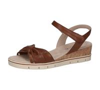 CAPRICE Sandali con tacco da donna in pelle con plantare, Marrone (Cognac Nappa), 37 EU