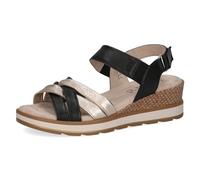 CAPRICE Sandali con tacco da donna in pelle con plantare, Nero (Black Comb), 38 EU