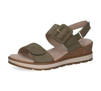 CAPRICE Sandali con tacco da donna in pelle con plantare, Verde (Olive Nubuc), 37 EU