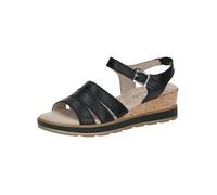 CAPRICE Sandali con zeppa da donna in pelle estivi, Nero (Black Nappa), 40 EU