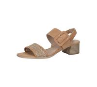 CAPRICE Sandali da donna con tacco con fibbia con cinturini, Marrone (Bark Comb), 40 EU