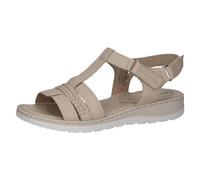 CAPRICE Sandali da donna con tacco in pelle Comodi, Beige (Eggshell Nappa), 37 EU