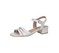 CAPRICE Sandali da donna con tacco in pelle da cerimonia, Bianco (White Comb), 37 EU