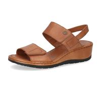CAPRICE Sandali da donna in pelle con tacco a zeppa, Marrone (Nut Nappa), 42 EU