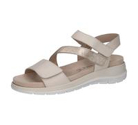 CAPRICE Sandali da donna piatti in pelle comodi, Offwhite Comb, 40 EU