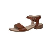 CAPRICE Sandali da donna piatti in pelle da cerimonia, Marrone (Cognac Nappa), 37 EU