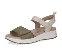 CAPRICE Sandali piatti da donna in pelle, Olive Comb., 38 EU
