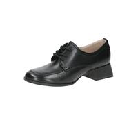 CAPRICE Scarpe Stringate da Donna in Pelle con Tacco a Blocco, Nero (Black Nappa), 37 EU
