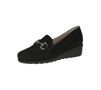 CAPRICE Ciabatte Donna in Pelle con Zeppa, Black Lea Uni, 40 EU