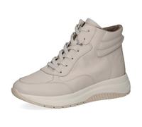 CAPRICE Sneaker alti da donna in pelle con plateau, Crema (Offwhite Nappa), 42 EU