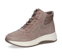 CAPRICE Sneaker alti da donna in pelle con plateau, Marrone (Taupe Comb), 42 EU