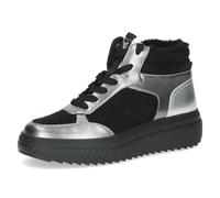 CAPRICE Sneaker alti da donna in pelle foderate, Nero (Black Comb), 37 EU
