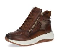 CAPRICE Sneaker da donna alti con cerniera plateau, Marrone (Cognac Comb), 42 EU