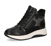 CAPRICE Sneaker da donna alti con cerniera plateau, Nero (Black Comb), 36 EU