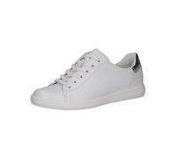 CAPRICE Sneaker da Donna Bassi in Pelle a Taglio Basso, Bianco (White/Silver), 37 EU