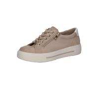 Caprice Sneaker da Donna Bassi in Pelle con Cerniera, Beige (Sand Suede), 38,5 EU