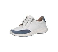 Caprice Sneaker da Donna Bassi in Pelle con Cerniera, Blu (White/Lt.Blue), 42 EU
