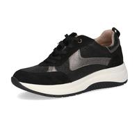 CAPRICE Sneaker da Donna Bassi in Pelle Plateau, Nero (Black Comb), 36 EU