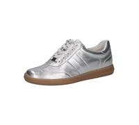 CAPRICE Sneaker da Donna Bassi in Pelle Tempo Libero, Argento (Silver Metal.), 36 EU