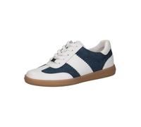 CAPRICE Sneaker da Donna Bassi in Pelle Tempo Libero, Multicolore (White/Jeans), 38 EU
