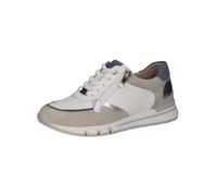 CAPRICE Sneakers comode da Donna Piatte in Pelle con Chiusura Lampo, Bianco, 36 EU