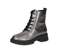CAPRICE stivaletti da donna con lacci in pelle con cerniera, metallico (Stone Metallic), 37 EU