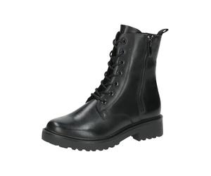 CAPRICE stivaletti da donna con lacci in pelle con cerniera, Nero (Black Nappa), 38 EU