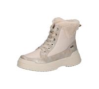 CAPRICE Stivaletti da donna con lacci vegani impermeabili, Cream Comb, 38.5 EU